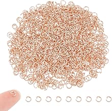 UNICRAFTALE 1000 unidades de anillos de acero inoxidable 304 abiertos de 4 mm redondos de oro rosa para la fabricación de joyas, anillos de conexión para manualidades, pendientes, collares y llaveros