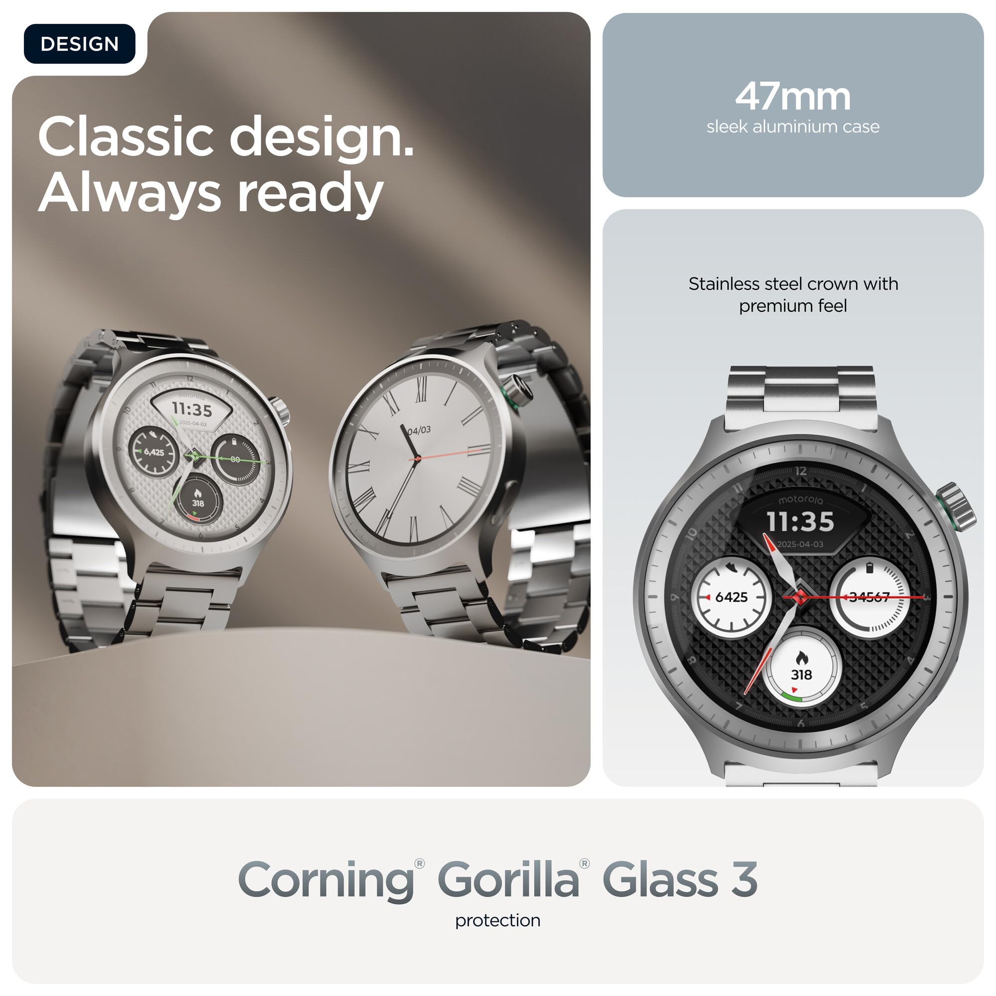 Moto Watch Premium Silver + Herbal Garden