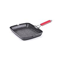 Moneta Bistecchiera 24 x 34 cm Pro Grill con Manico Pieghevole anche per Induzione