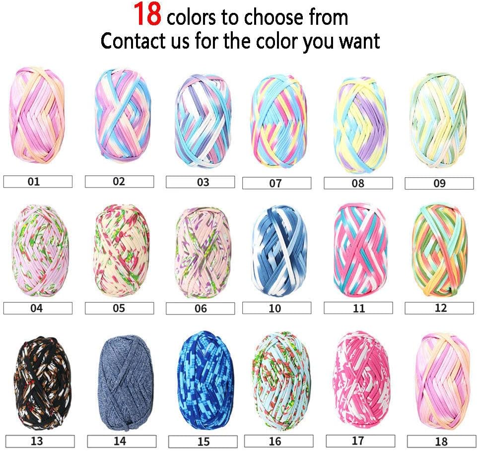 Yarn,Knitting Yarn， Gradient Knitting Yarn Crochet Thread Hand-Knitted Flat Wide Cloth Rope for Home DIY Projects Handbag Scarf Toy Making, 100g(#C)