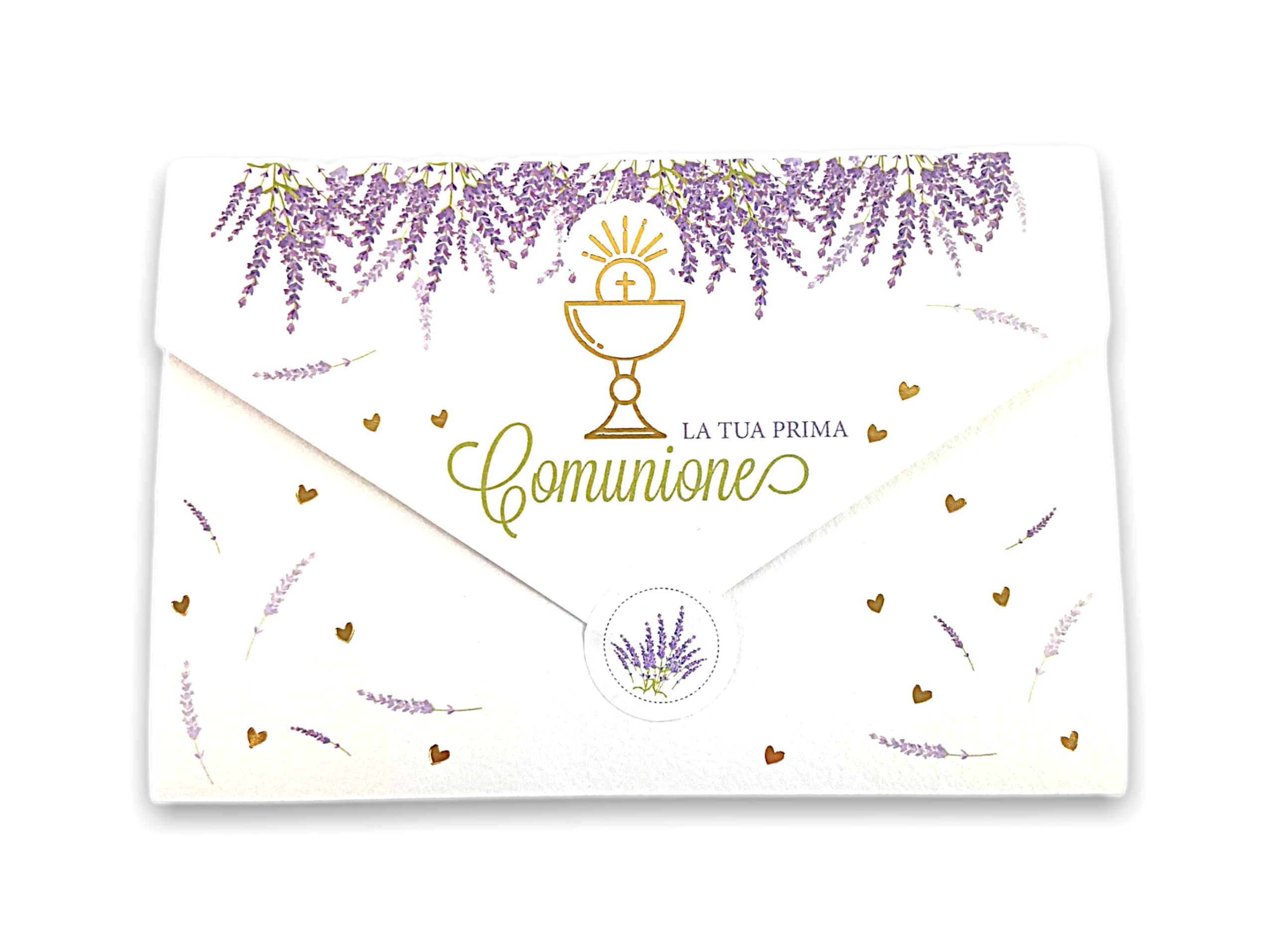 LINA OFFICINE GRAFICHE CREATIVE90-553 Communion Card Girl Money Holder with Label Close Envelope, 11 x 16 cm (Lavender-Girl)