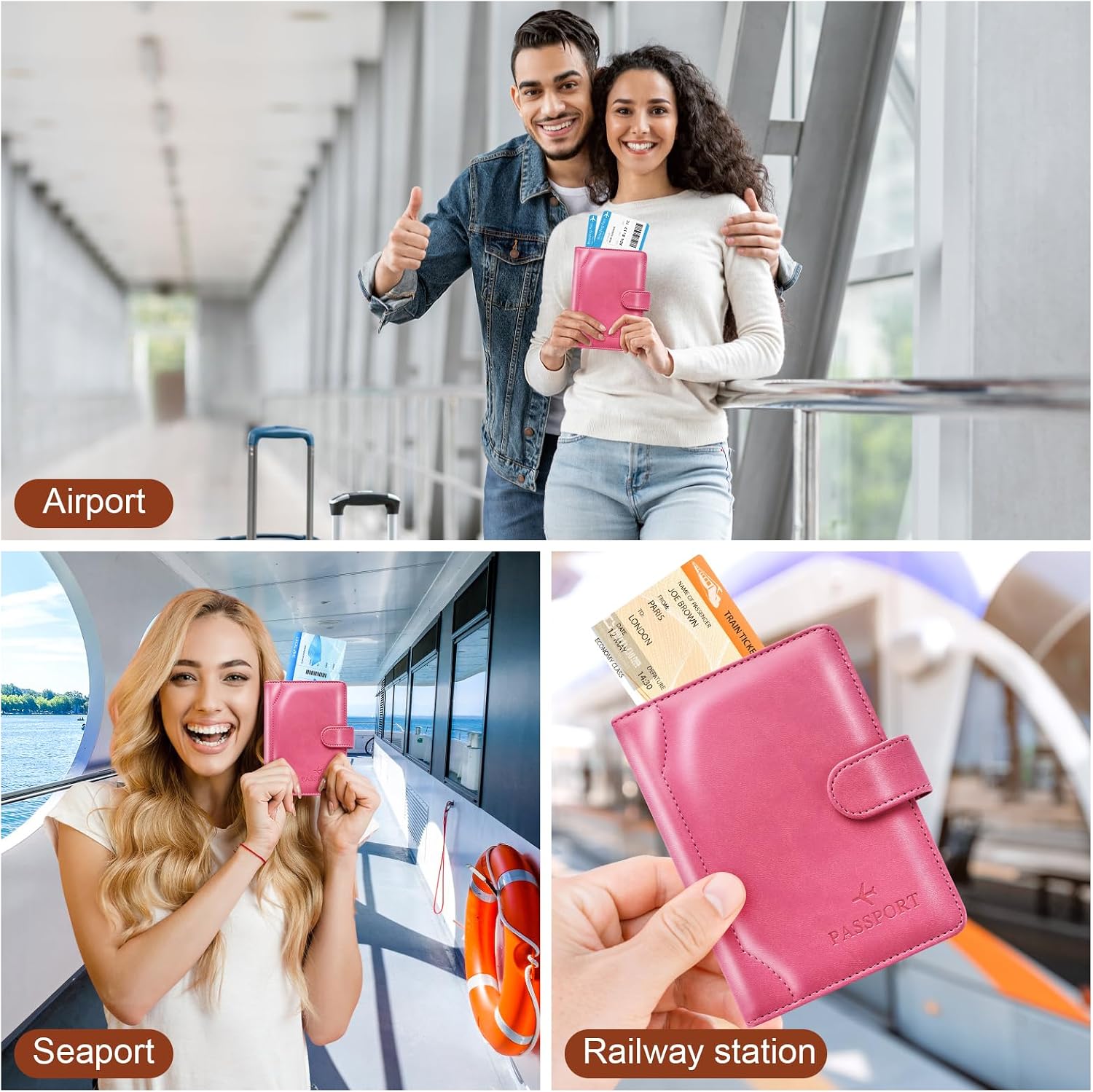 Passport Holder for Travel Essentials Wallet Cover Case Women Men Gift