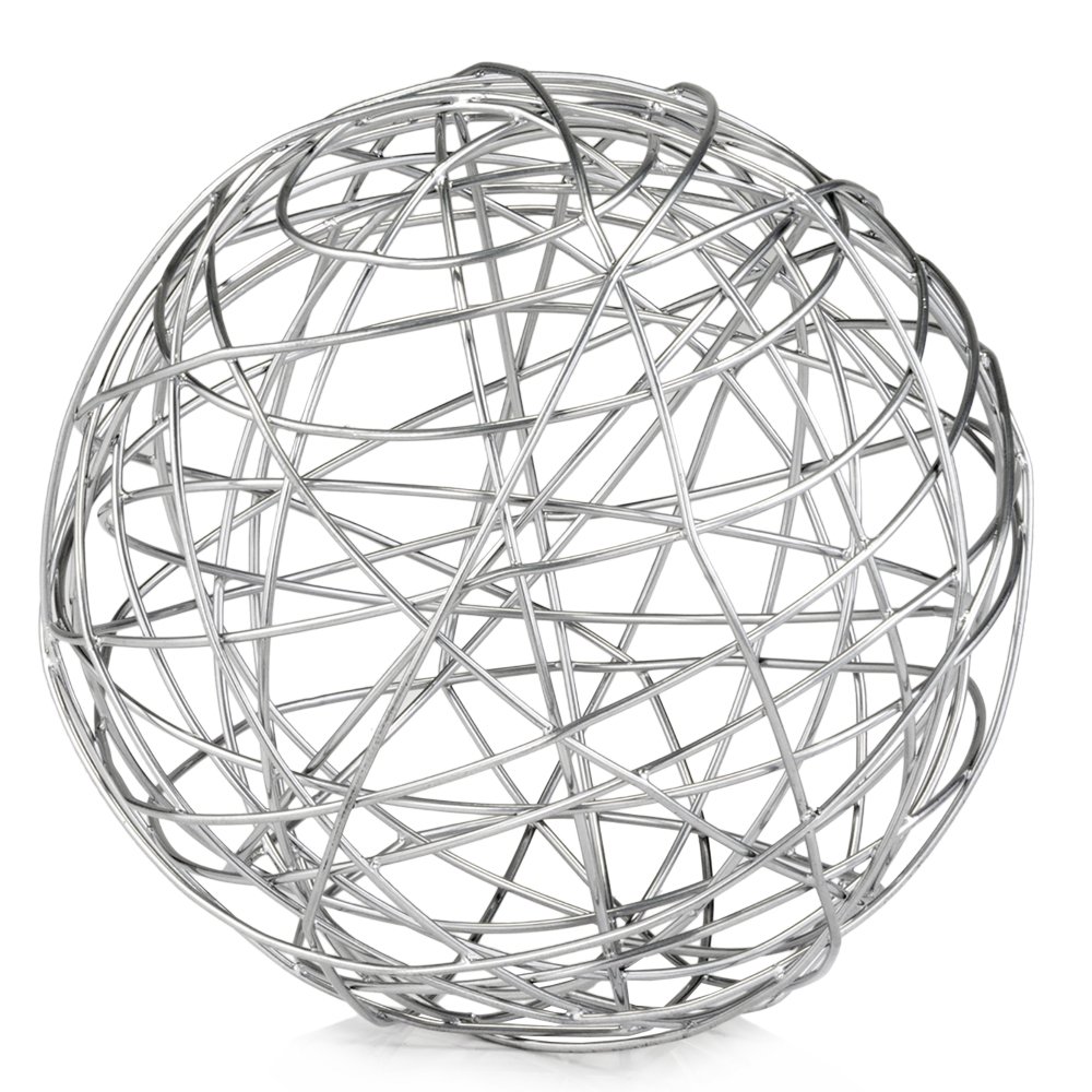 Modern Day Accents Sfere Decorative In Filo Metallico Oro, Set Da 3, Diametro 12,7 Cm, Scultura Per Tavolo, Arredamento Moderno Per Casa E Ufficio