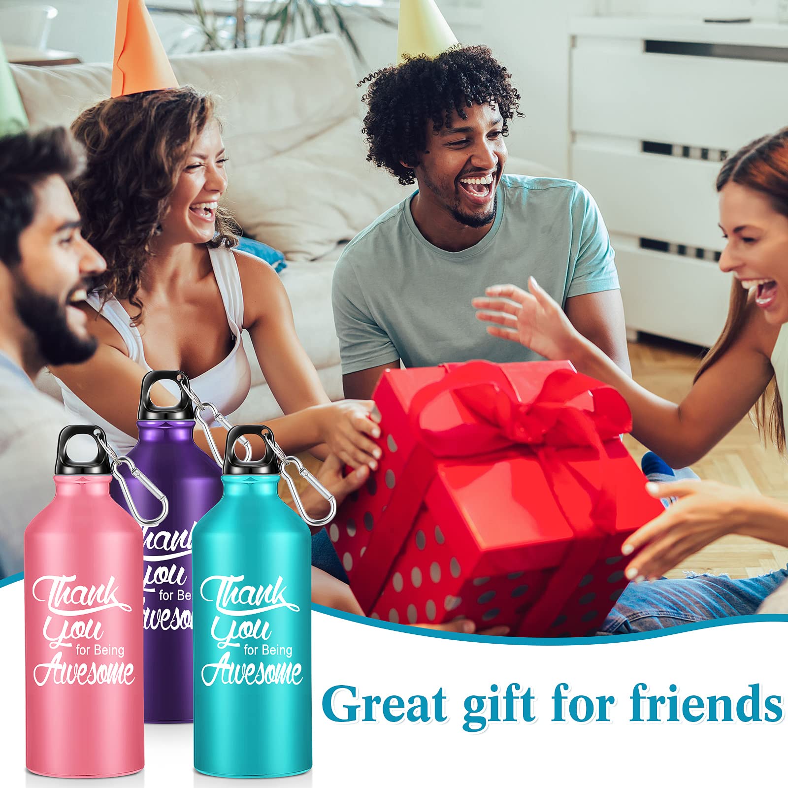 Sieral Wasserflasche mit Aufschrift "Thank You for Being Awesome", für den Schulanfang, Mitarbeiter, Wertschätzungsgeschenke, Aluminium, leicht, Sportbecher, inspirierende Geschenke für Kollegen