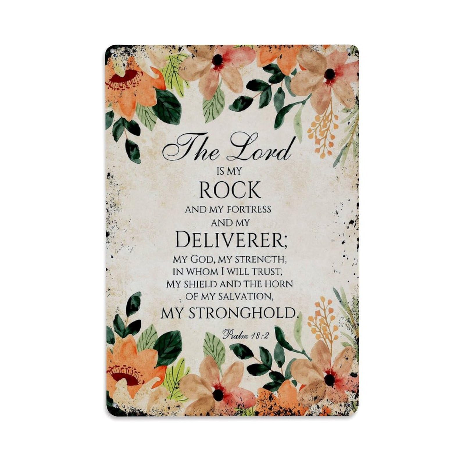 Floral Watercolor Scripture Art Print Vintage Tin Sign Retro Metal Wall Decor Metal Poster, Home Bar Garage Farmhouse Cafe Wall Art Decoration 8x12Inches