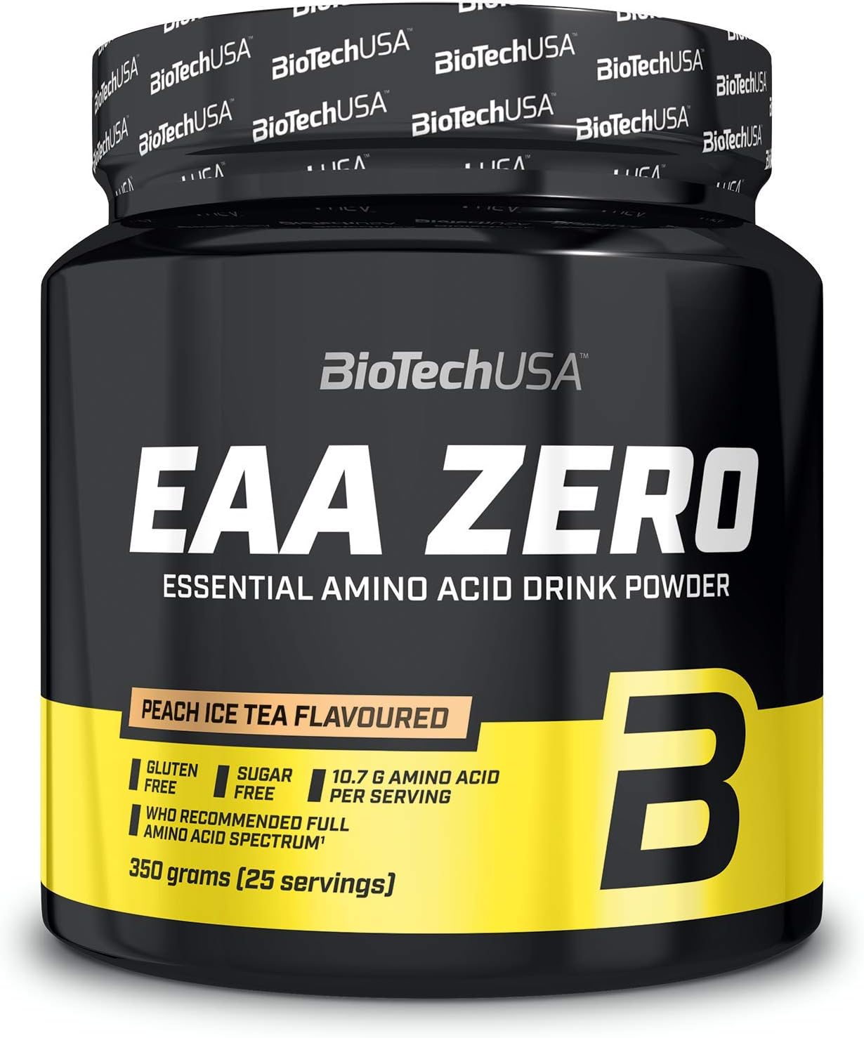 BioTechUSAEAA Zero - Essential Amino Acid Power | 7160mg EAA/serving | WHO Recommended Ratio | Sugar-Free, Gluten-Free, 350 g, Peach Ice Tea