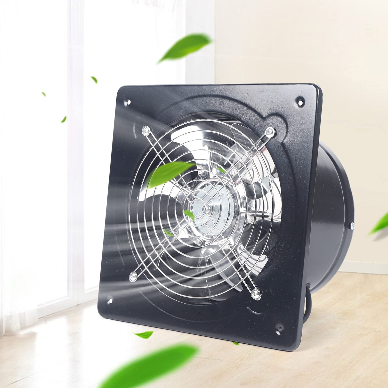 Ventilador extractor de aire de 80 W, ventilador axial de 1250 ㎡/h, ventilador de cocina, ventilador de metal, montaje en pared, para casa, garaje, baño, ventilación industrial