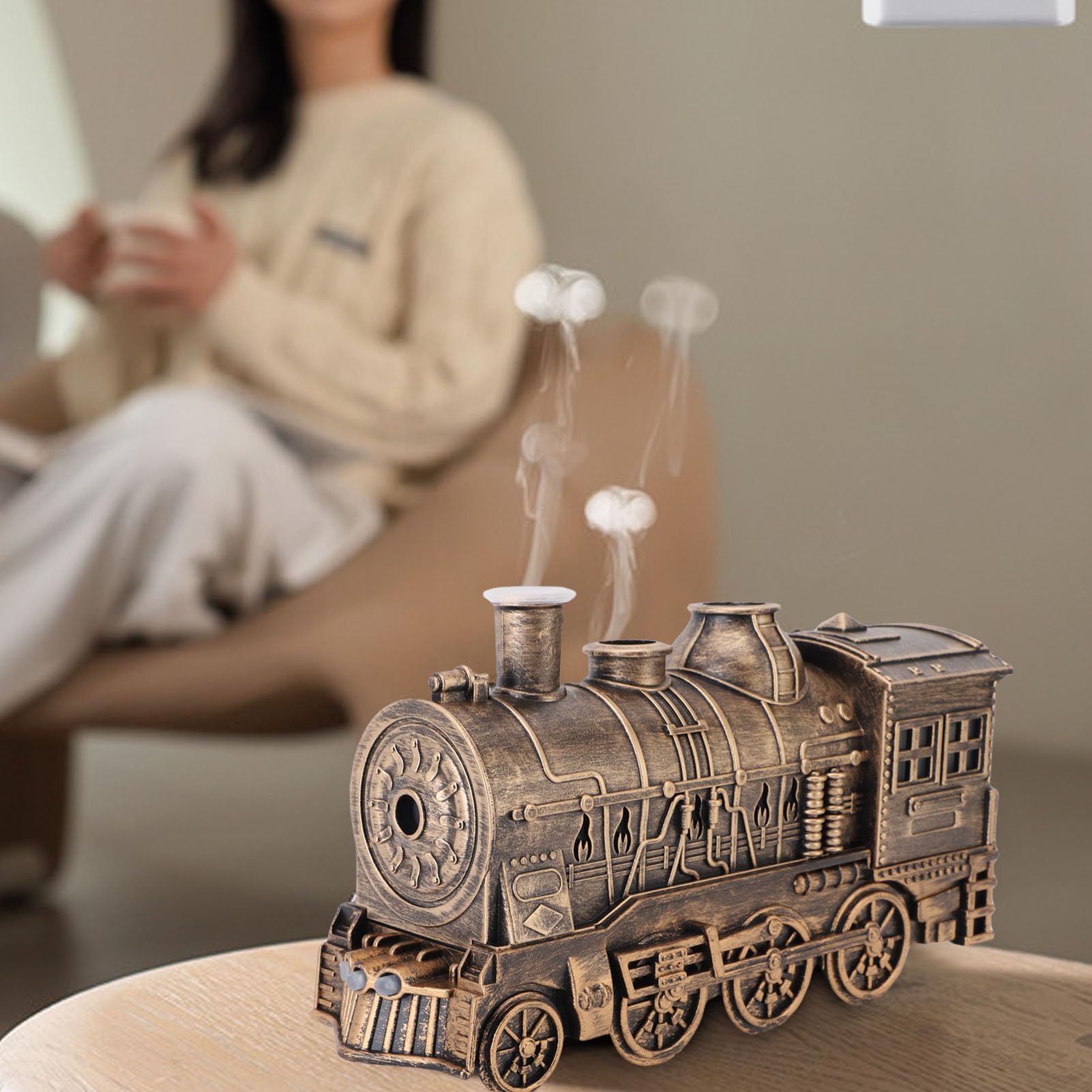 RIZGHWOY Humidificador de Trenes, Salida de Niebla Dual Difusor de Niebla Fresca con Capacidad de 300 Ml para el Escritorio de la Oficina de Dormitorio Temporizador de 2/8h