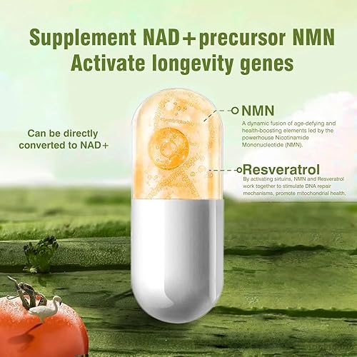 Miniatura 4 de Suplemento NMN21000 300mg 70 cápsulas de refuerzo de alta potencia NAD+ para apoyo celular