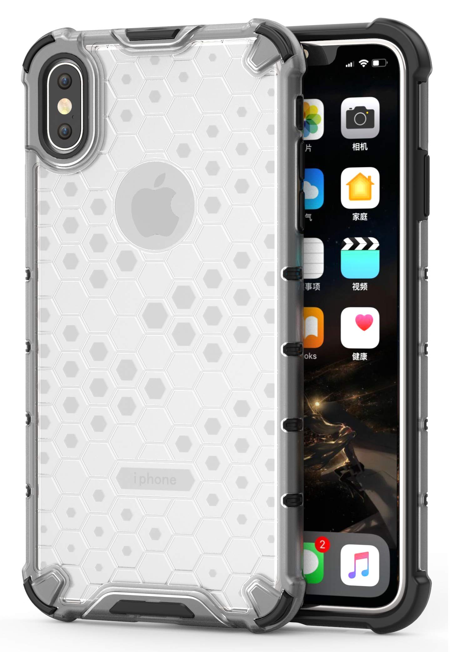 Glasgow Back Case Cover Compatible with Apple iPhone Xs Max (Honeycomb Pattern) - Transparent (B08T9T4W7J) Amazon Price History, Amazon Price Tracker