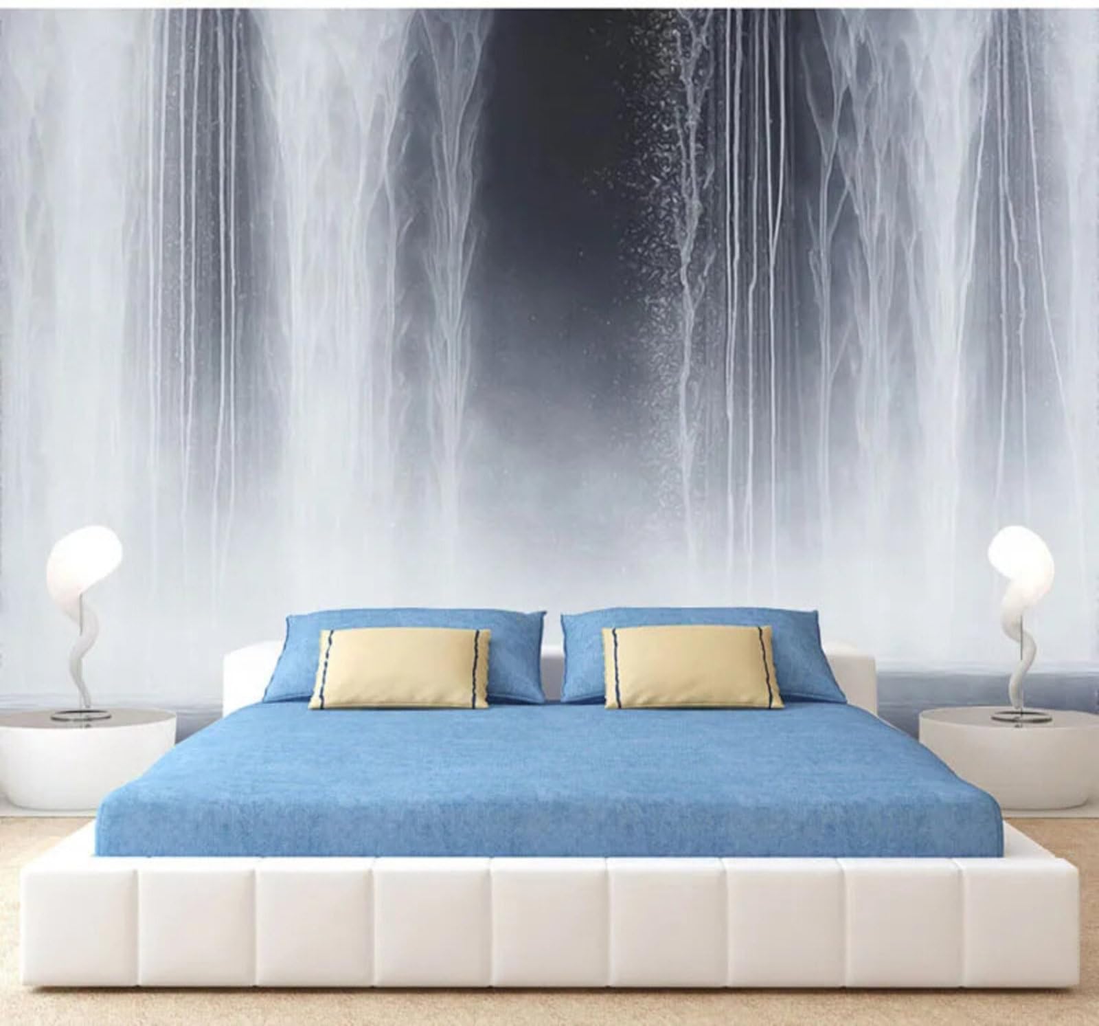 Abstract Creative Water Patterns Flowing Water Waterfall 3D Wallpaper Easy Install Feature Office Living Room Sofa Bedroom TV Background Wall Decoration-250cm×170cm