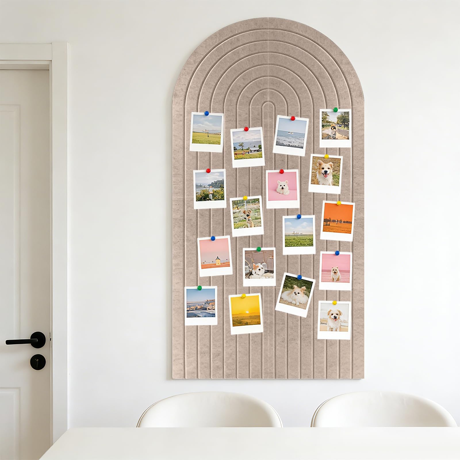 Tableau d'affichage autocollant en feutre épais - Pliable - En liège - Tableau en liège - Planche décorative pour photos, notes, bords - Pour salon, bureau - Chameau foncé - 60 x 120 cm