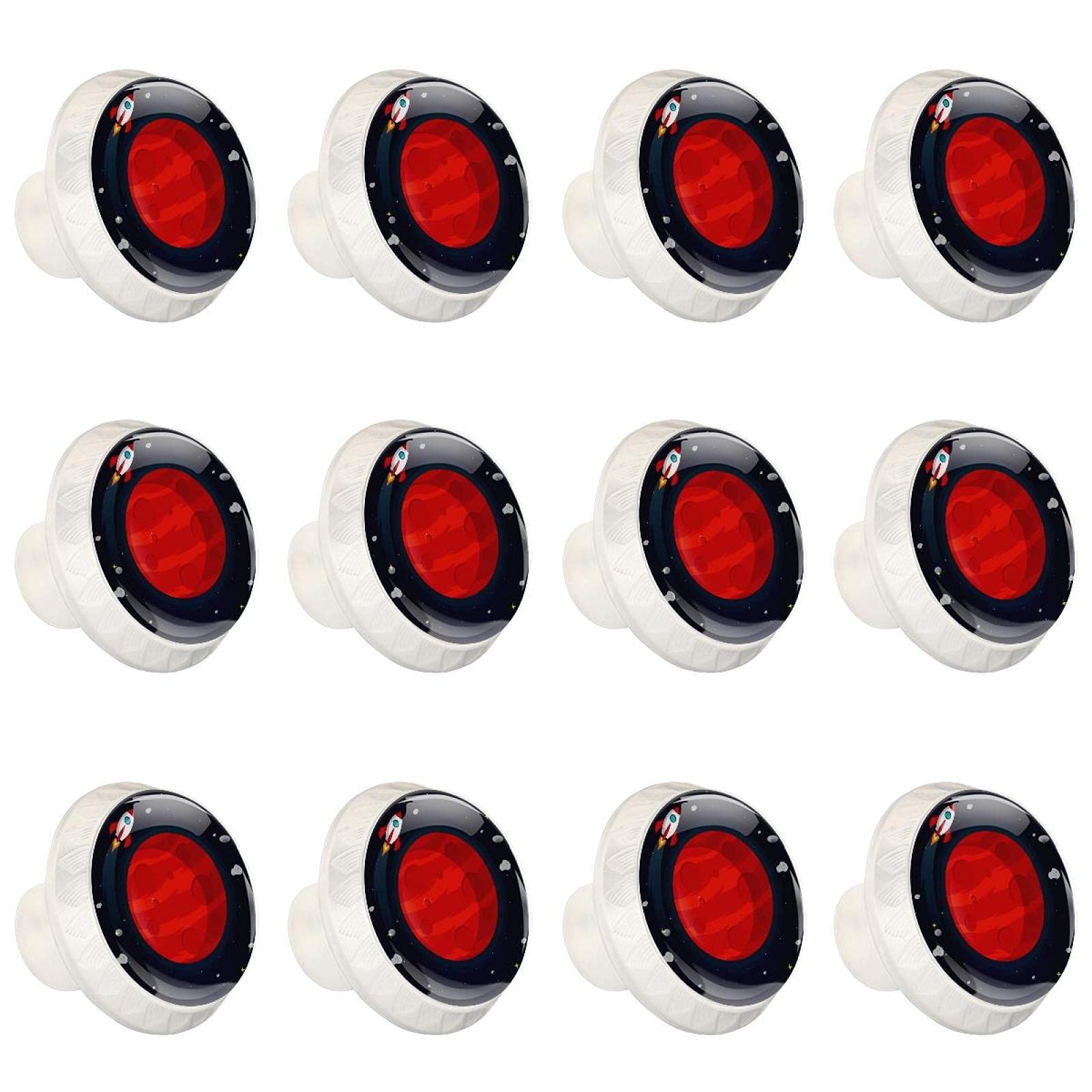 Boutons d'armoires de cuisine sur le thème de l'espace pour chambre d'enfant x12