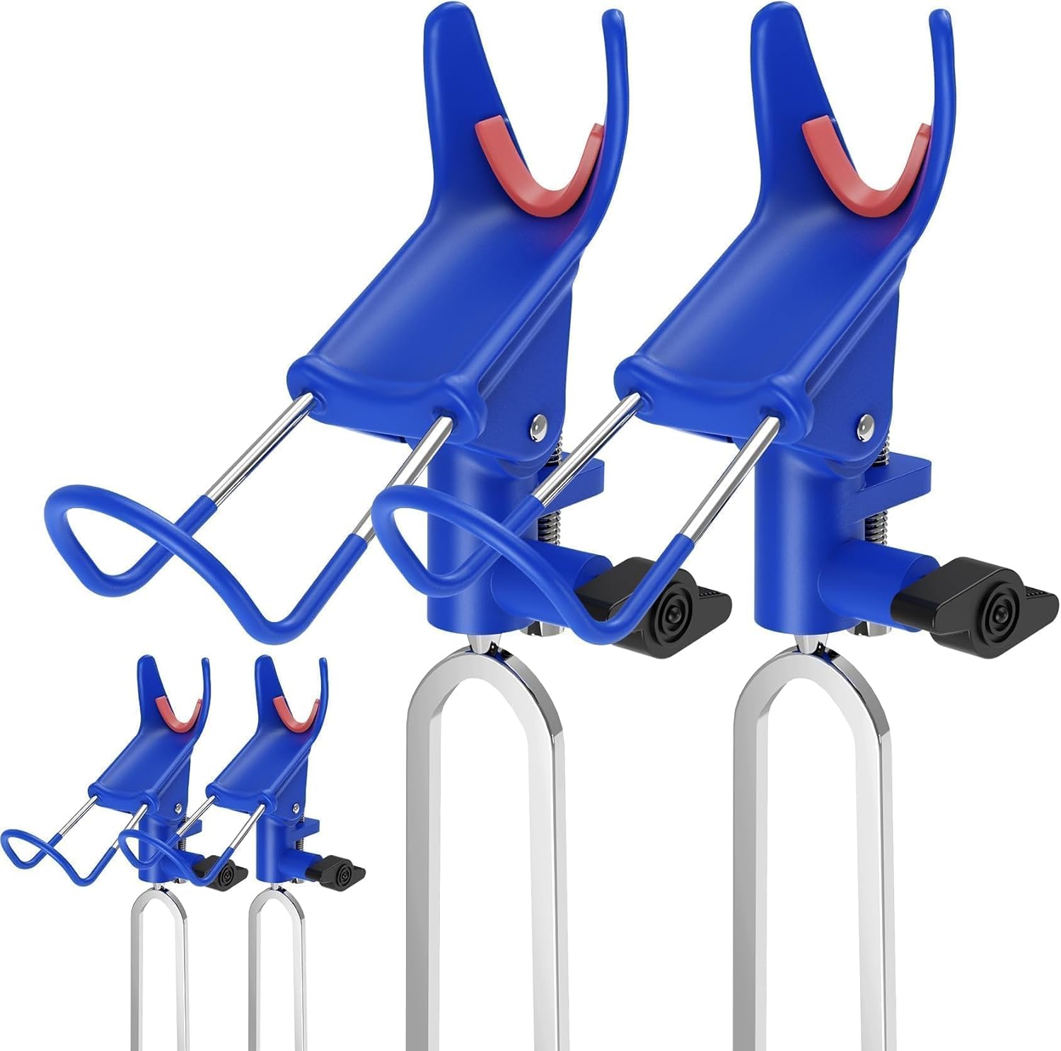 DZrudun Fishing Rod Pole Holder for Ground,Bank Fishing Rod Holder2/4 Pack,Upgraded 360° Adjustable Fishing Gear,Folding Catfish Equipment,Portable&Rust-Proof Pole Stand for Beach,Fishing Gift for Men