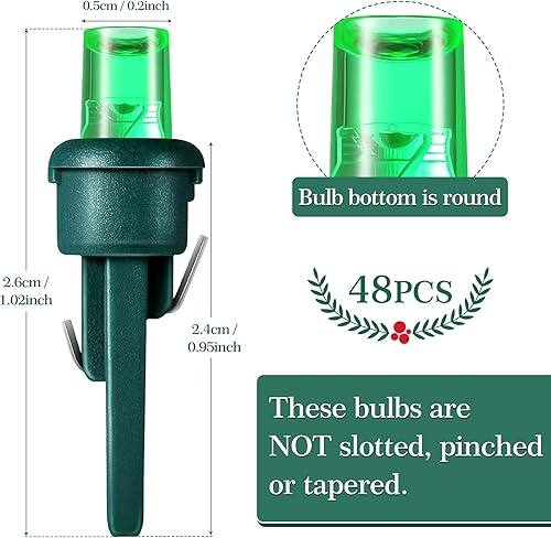 Miniatura 8 de Honoson 120 bombillas LED de repuesto de 0.197 pulgadas (0.197 in), gran angular, bombillas de Navidad para árbol de Navidad, bombillas de repuesto