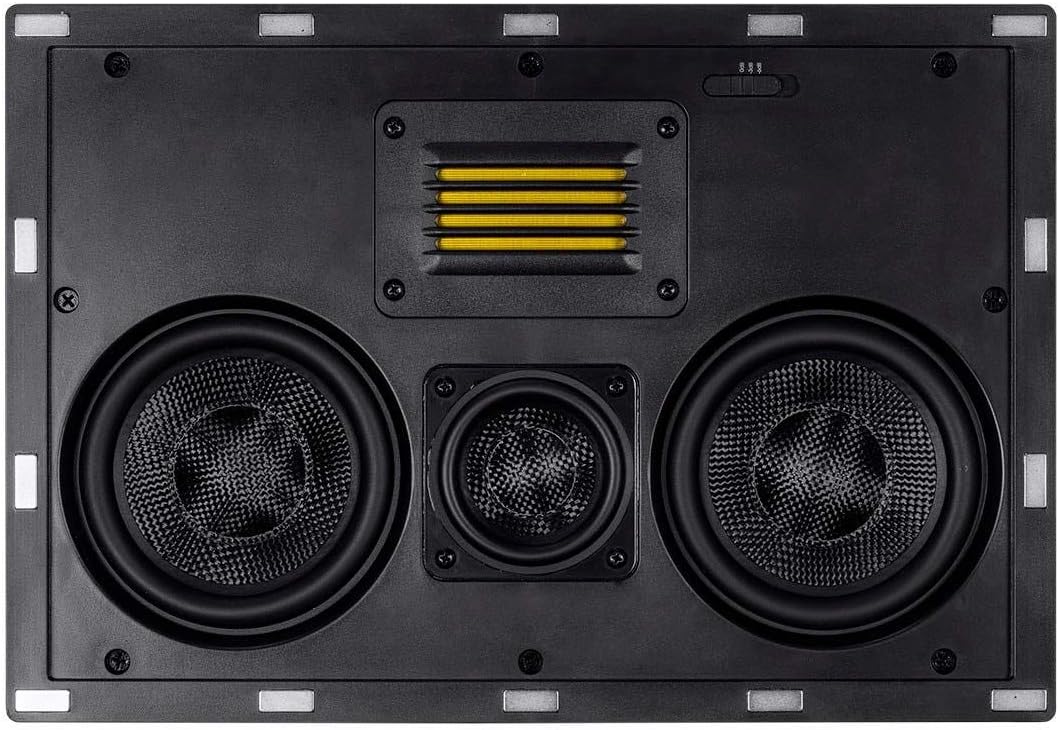 Amber In-Wall Speaker Center Channel Dual 5.25-inch 3-way Carbon Fiber with Ribbon Tweeter (single)