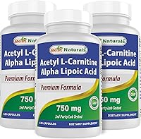 Vista 8 de Best Naturals Acetil L-carnitina y ácido alfa lipoico 750 mg 120 cápsulas