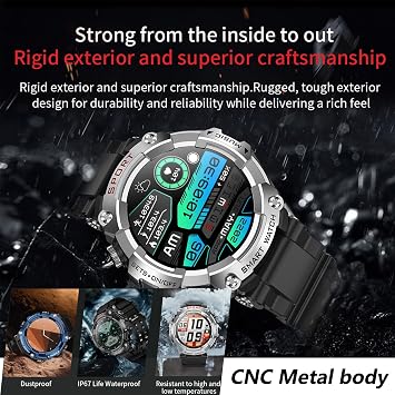 Smart Watch with Earbuds for Men Women,1.52 HD Screen,9D Sound,Fitness & Sleep Monitor, Bluetooth Call, Message notifcation, Android Phones and iOS Compatible, Rugged Durability SmartWatch