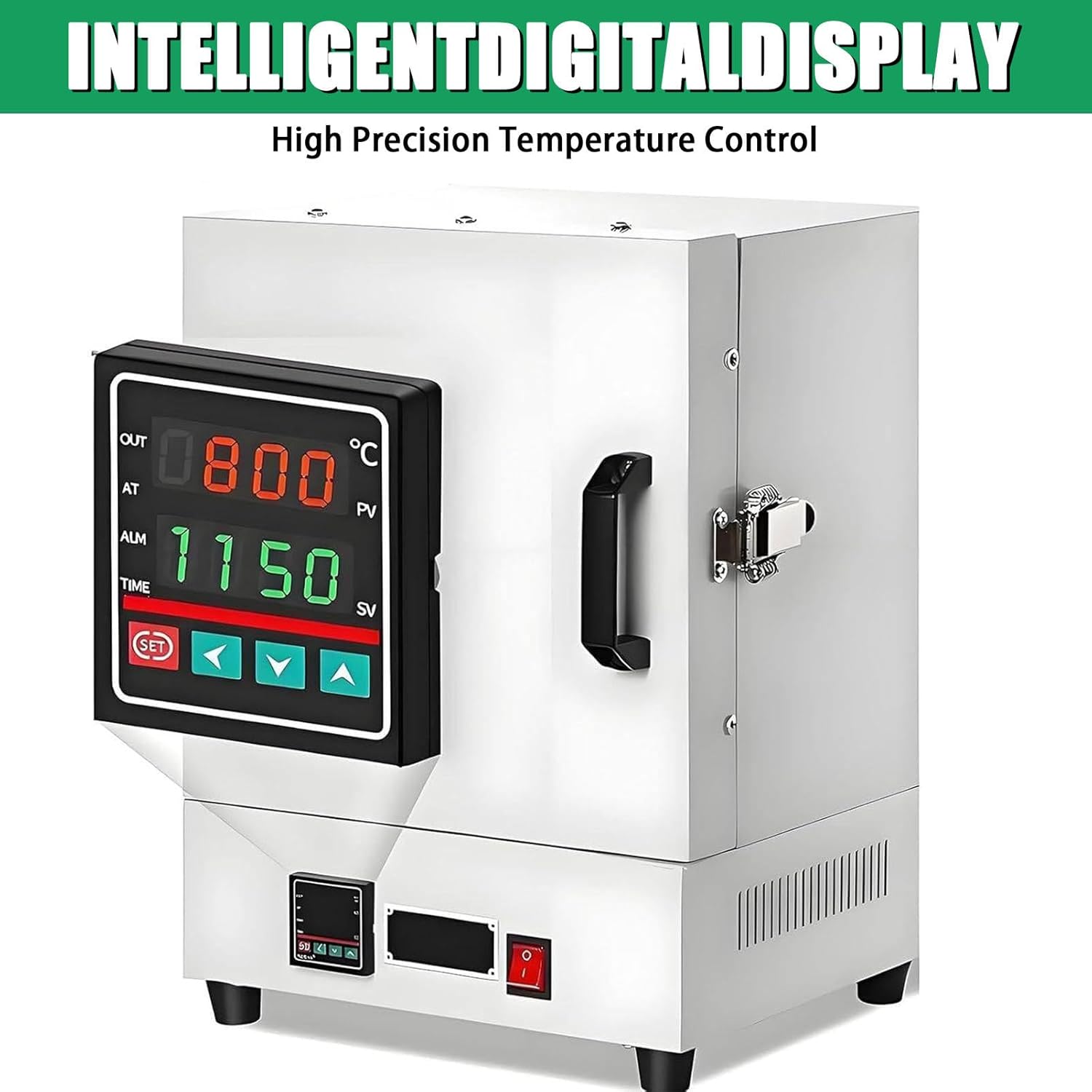 Lab Equipment Digital Display Burnout Furnace, Muffle Oven, Compact Tabletop Design, 2000W Electric kiln 1150℃ Metal Melting Furnace, for Jewelry & Metalwork