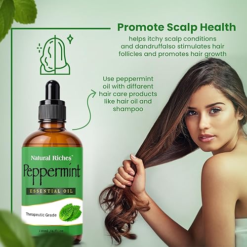 Miniatura 6 de Natural Riches Menta pura, aceite esencial, difusor de aromaterapia de grado terapéutico Mentha Arvensis  Aceite de menta fresca y mentol de olor