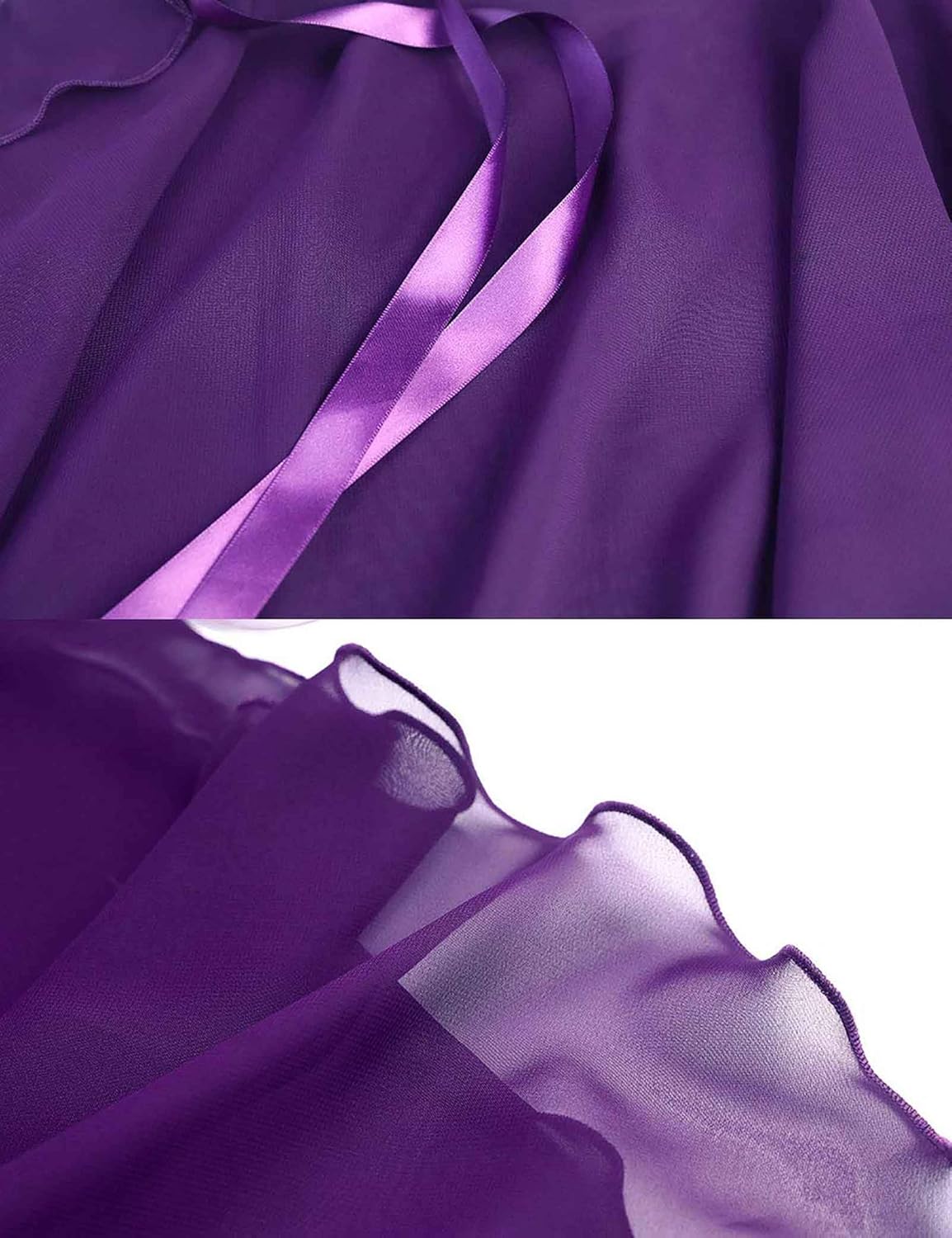 Daydance Black Girls Women Ballet Wrap Skirts Sheer Chiffon Dance Over Scarf for Leotards - Image 5