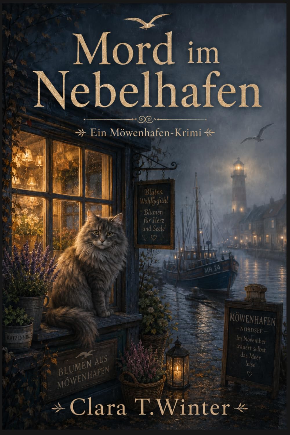 Mord im Nebelhafen: Ein norddeutscher Cosy Mystery – Wohlfühlkrimi mit Katze an der Küste (Die Möwenhafen Geheimnisse 1)