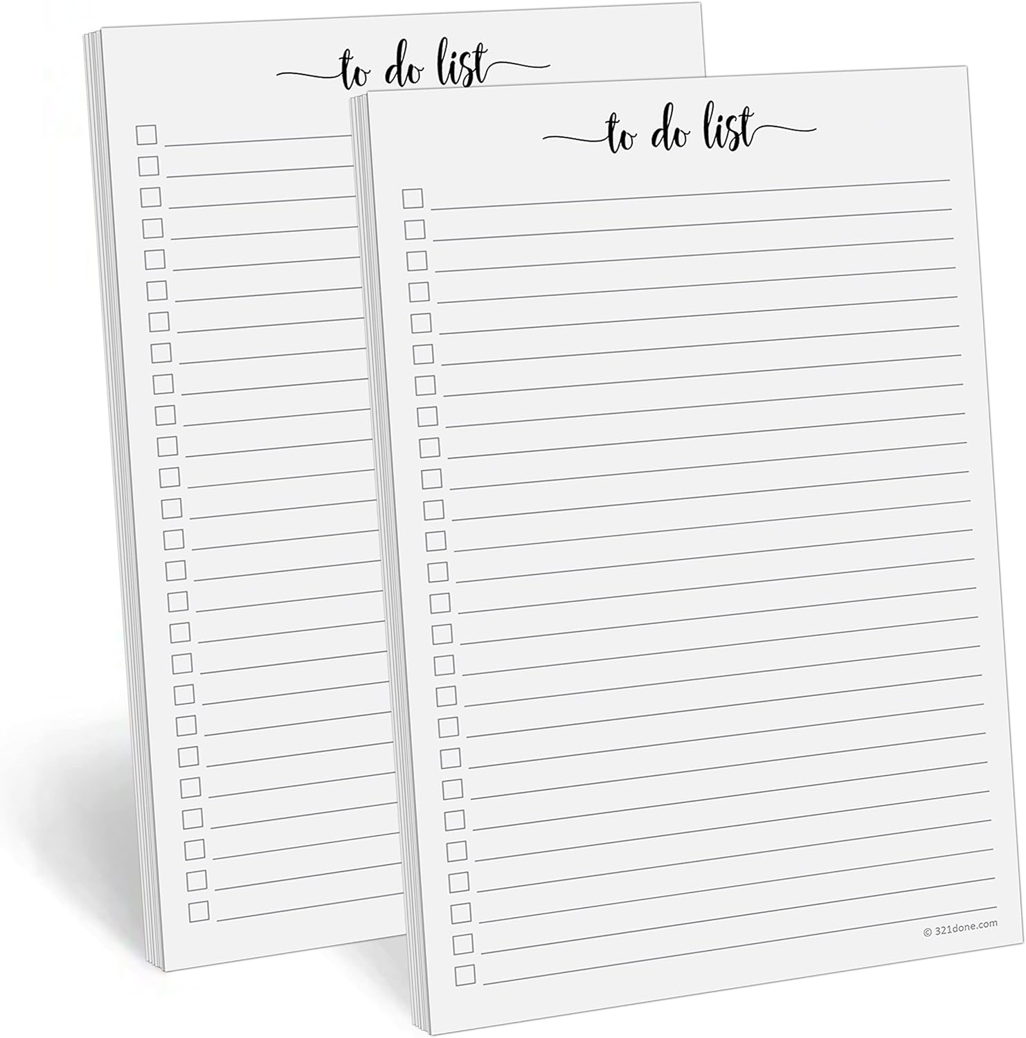 321Done To Do List Notepad - Pack of 4-50 Sheets (5.5 x 8.5) To-Do's Notepad Tear Off, Planning Memo Pad, Planner Checklist Organizing - Made in USA - Simple Script - College-Ruled