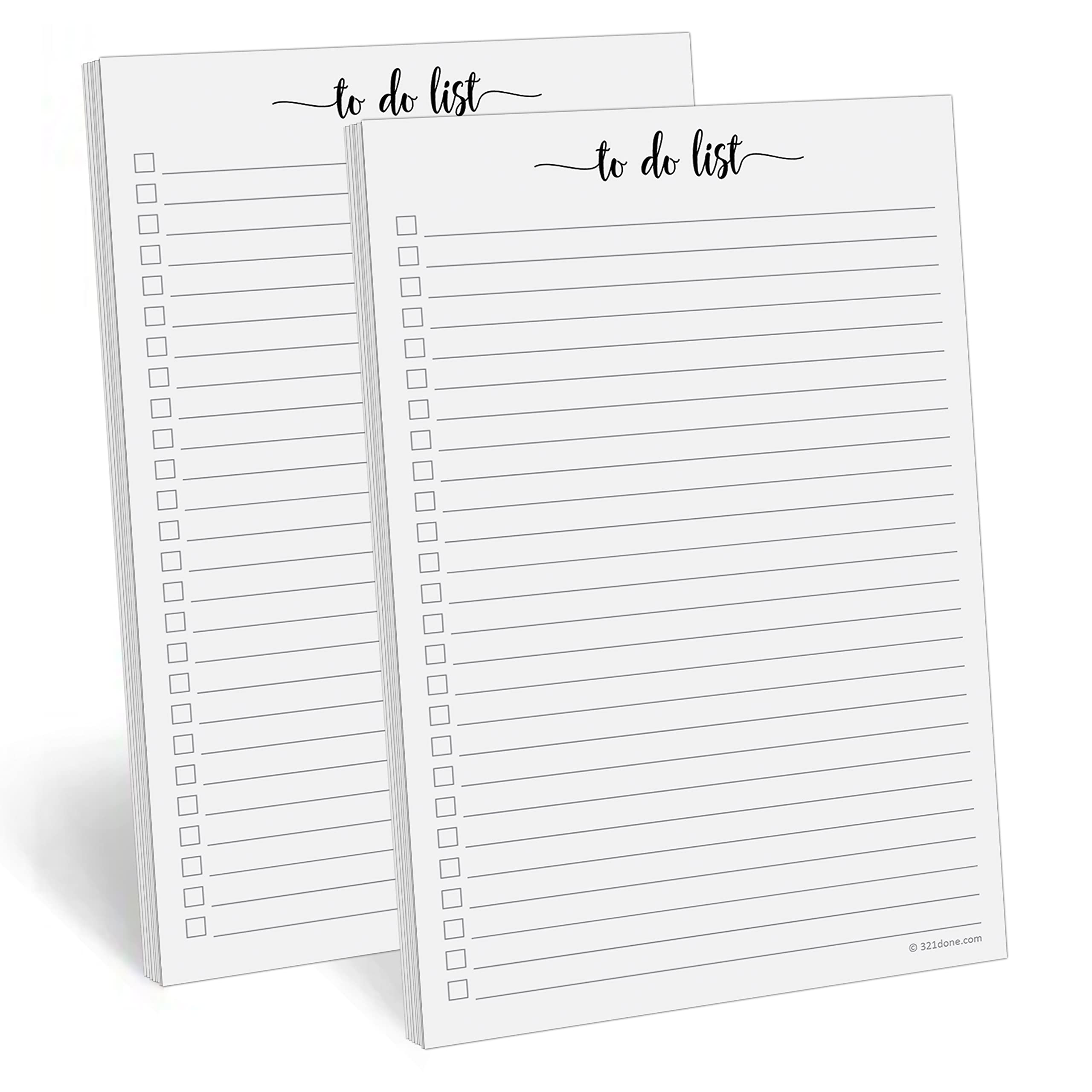 321Done to Do List Notepad - Pack of 2-50 Sheets (5.5" x 8.5") to-Do's Notepad Tear Off, Planning Memo Pad, Planner Checklist Organizing - Made in USA - Simple Script - College-Ruled โ image 1