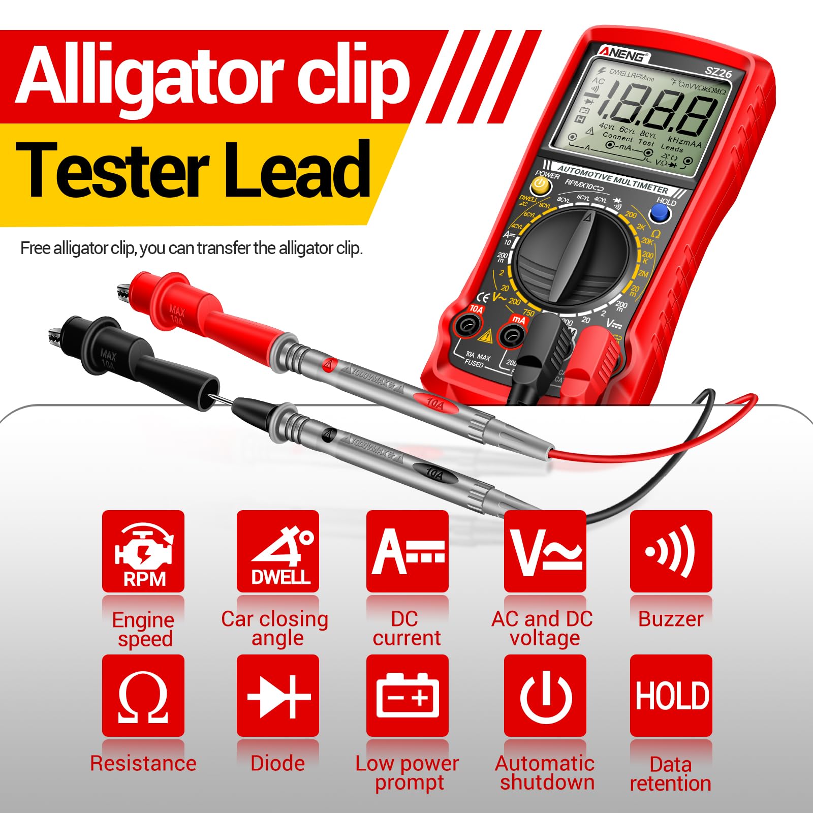 ANENG SZ26 Multimeter - Engine Analyzer & Tachometer -2