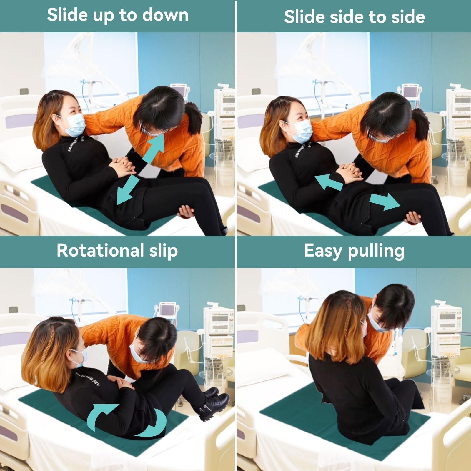 Agatige Tubular Slide Sheet for Patient Transfer 70 x 68 cm Sliding Draw Sheets Transfer Board Slide Draw Sheets Hospitals and Home Bed Care for Moving Elderly and Disabled - Image 3