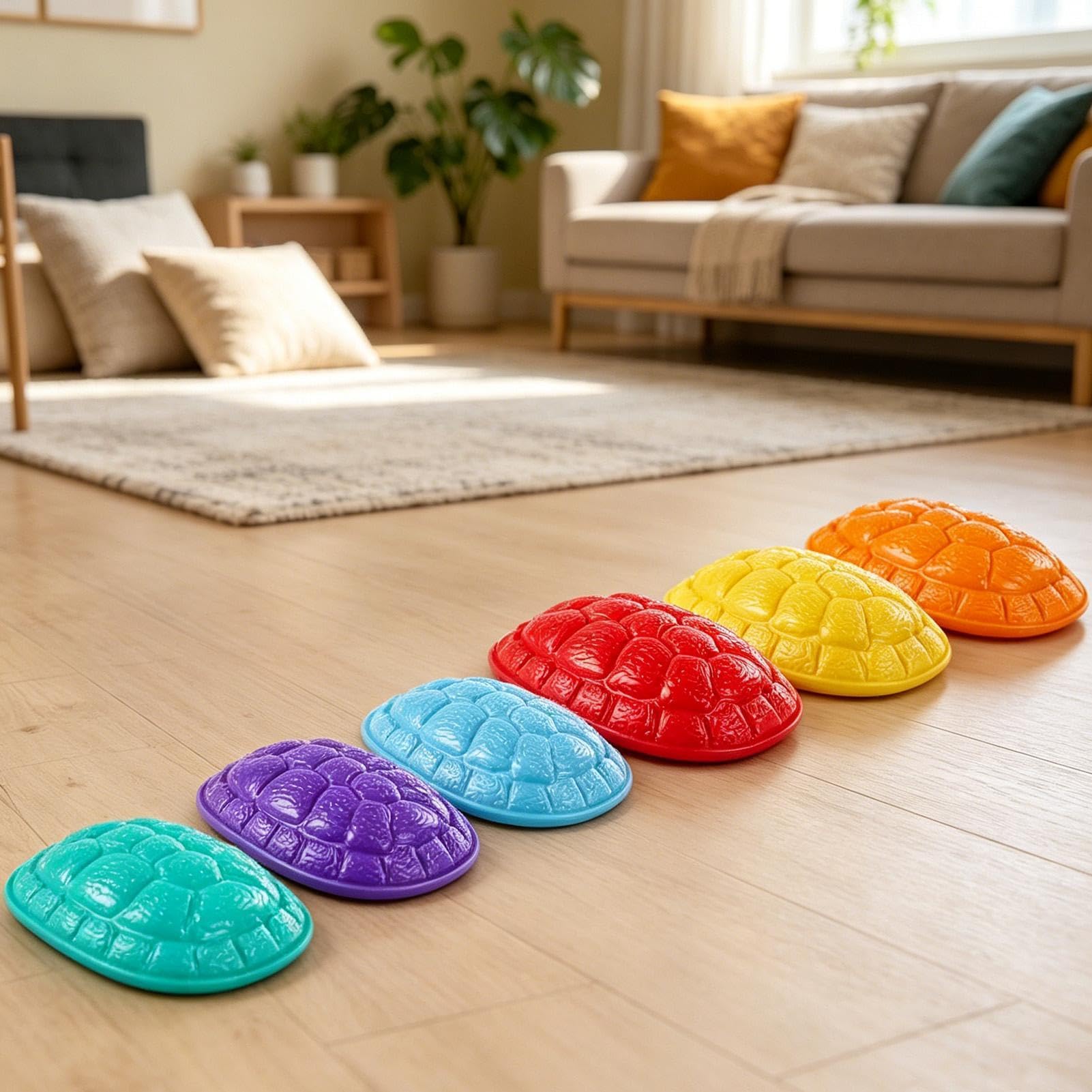 Stepping Stones Sensoriali 6 Pezzi Antiscivolo Impilabili Colorati | Pietre da Esterno per Passi bambini piccoli da 3 a 8 anni, esercizio fisico e concentrazione