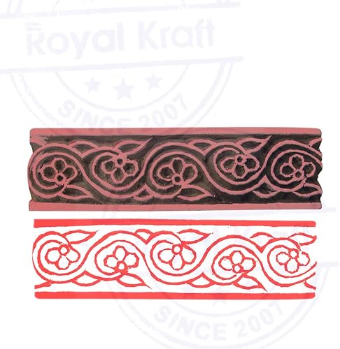 Miniatura 4 de Royal Kraft Sellos de madera DIY tela, textil, arcilla, cerámica, papel, bloques de impresión de henna THHtag002