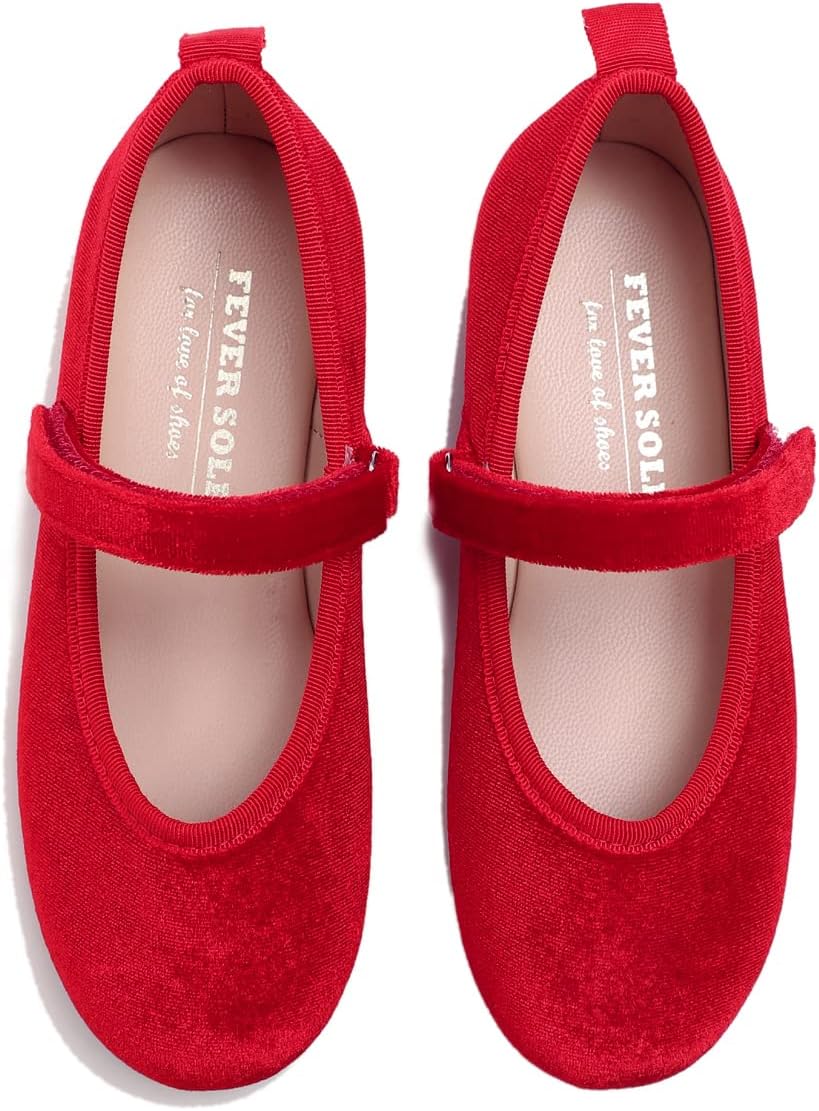 FEVERSOLE Girls Cute Dress Mary Jane Shoes Soft Party Holiday Ballet Flats - Image 2
