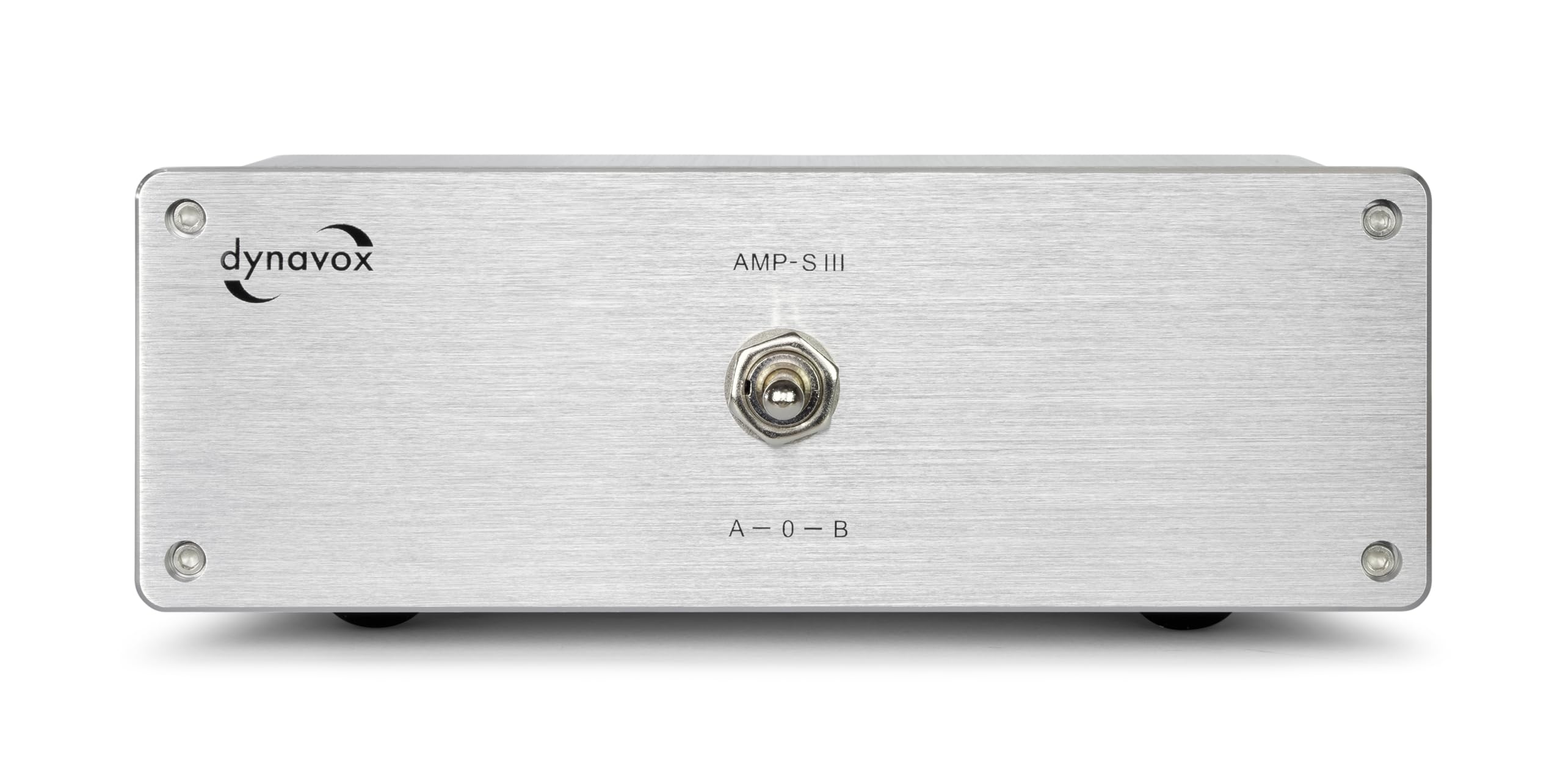 Dynavox AMP-S III commutatore amplificatori altoparlanti 2 coppie casse 1 amplificatore chassis alluminio connettori banana morsetti argento