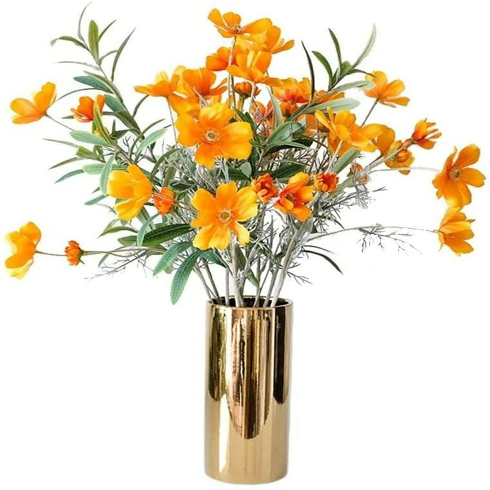 Ngdfgr As Known Artistic Artificial Flower Home Simulation Floral For Living Room Desktop Plastic Flowers Simple Floral With Ceramic Vase Fake Flowers Fake Flowers