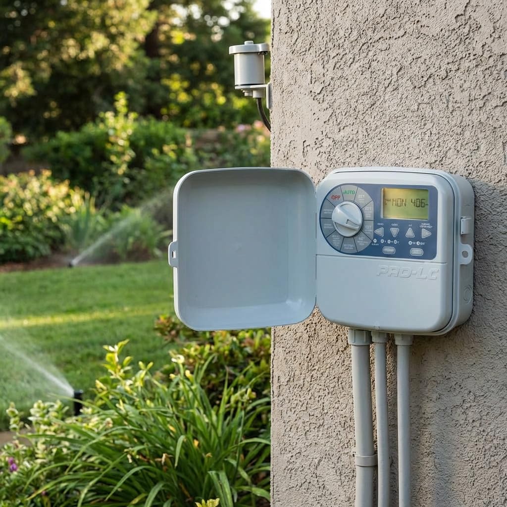 Suinga Programador de Riego Pro-LC 12 Estaciones Exterior K-Rain | Temporizador de Riego Eléctrico para Jardin | Memoria Permanente | Protección de Cortocircuito