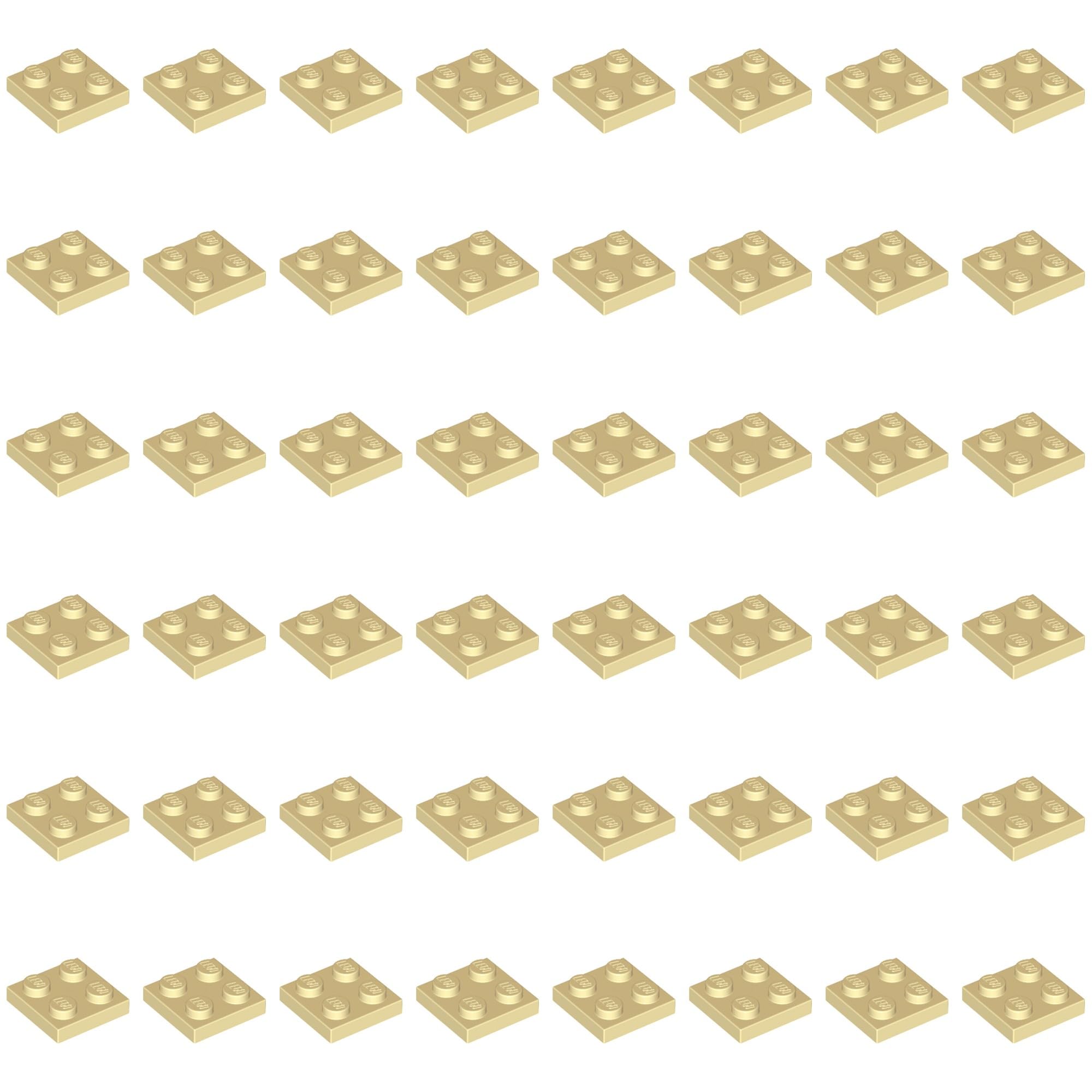 LEGO Building Plate, 2 x 2 Studs, Part 3022 (Tan, 10, Bricks) — image 1