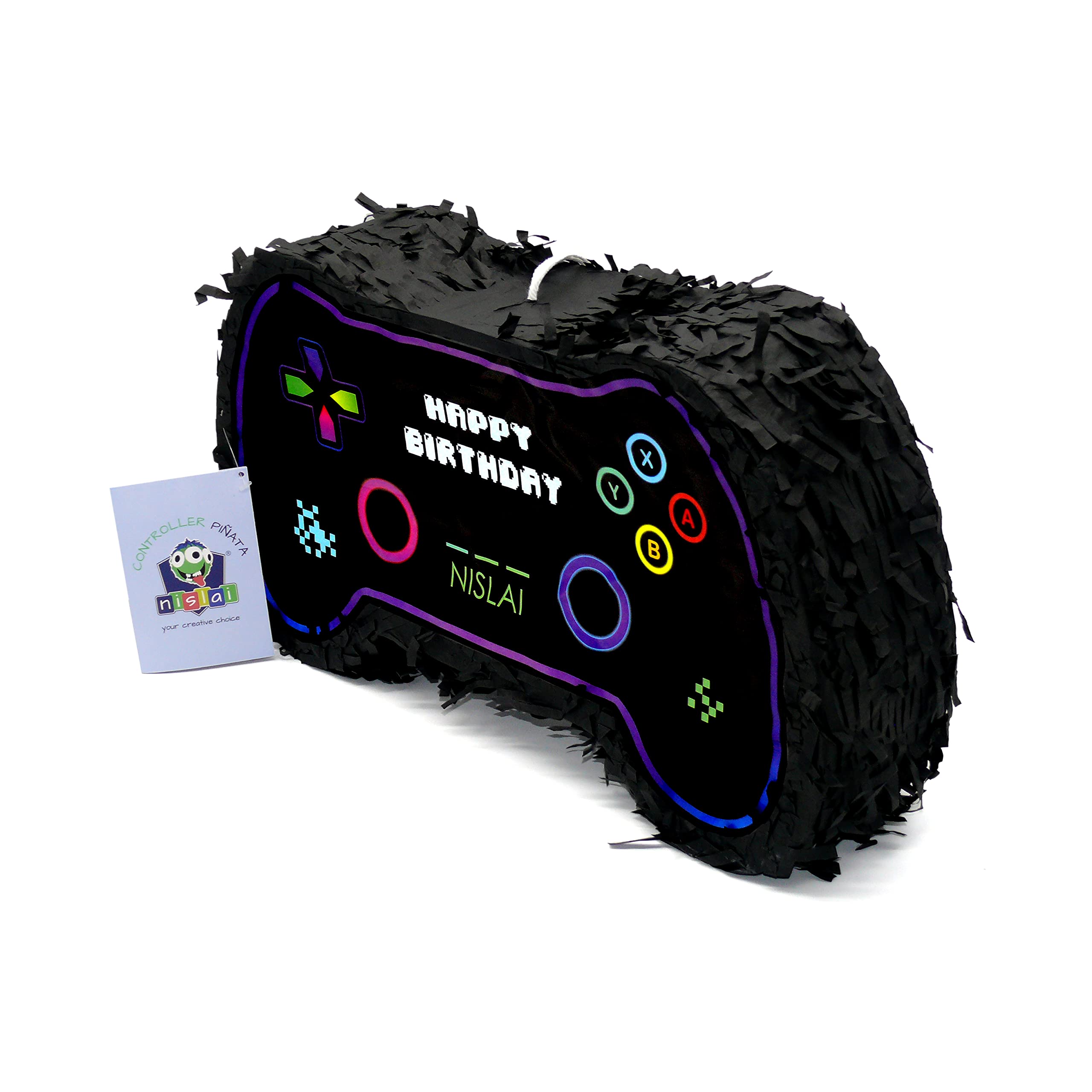 pentolaccia Controllo Videogiochi piñata | Ideale Come Pinata di Compleanno per Bambini | Matrimoni | piñata | compreso Bastone e Maschera | Dimensioni ca. 43x33x10 cm