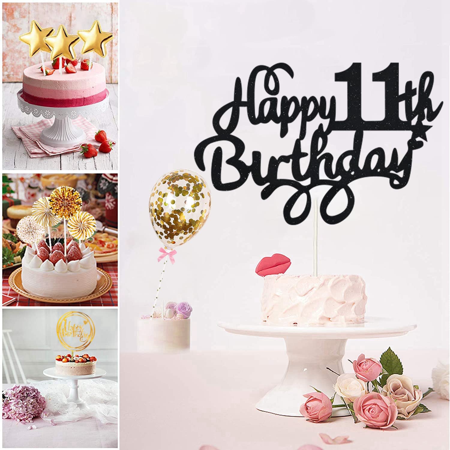 ZERODECO Decorazione Copleanno, Oro Happy Birthday Palloncini Palloncino in Foil a Cuore