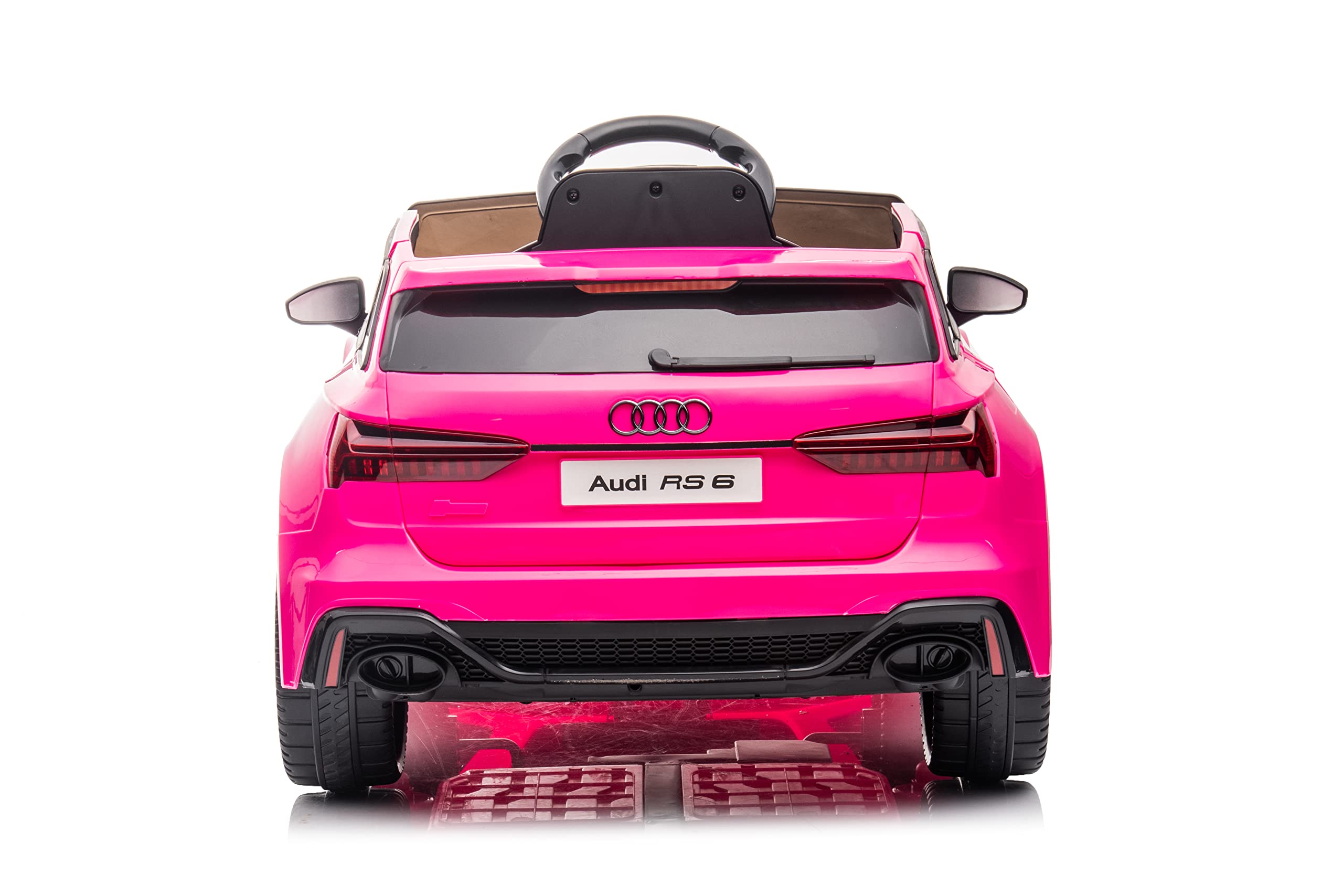FINOOS Voiture Électrique Enfant A.U.D.I. RS6 2,4 GHz 2 x Moteur 12V 30W V. Max. 5 Km/h Télécommande Effets Sonores Rose