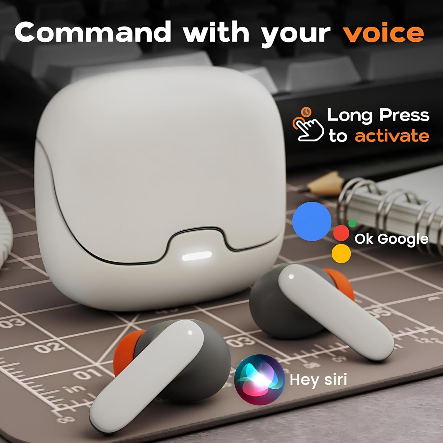 True Wireless Earbuds Mic ENC, Earphones & Headphones in Flipcart, Black