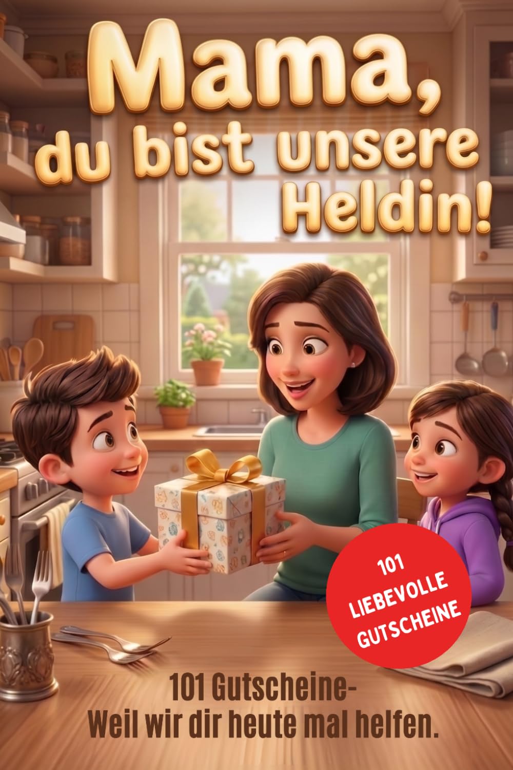 Mama, du bist unsere Heldin! 101 Gutscheine – Weil wir dir heute mal helfen. Geschenk zum Mutter Tag von den Kindern