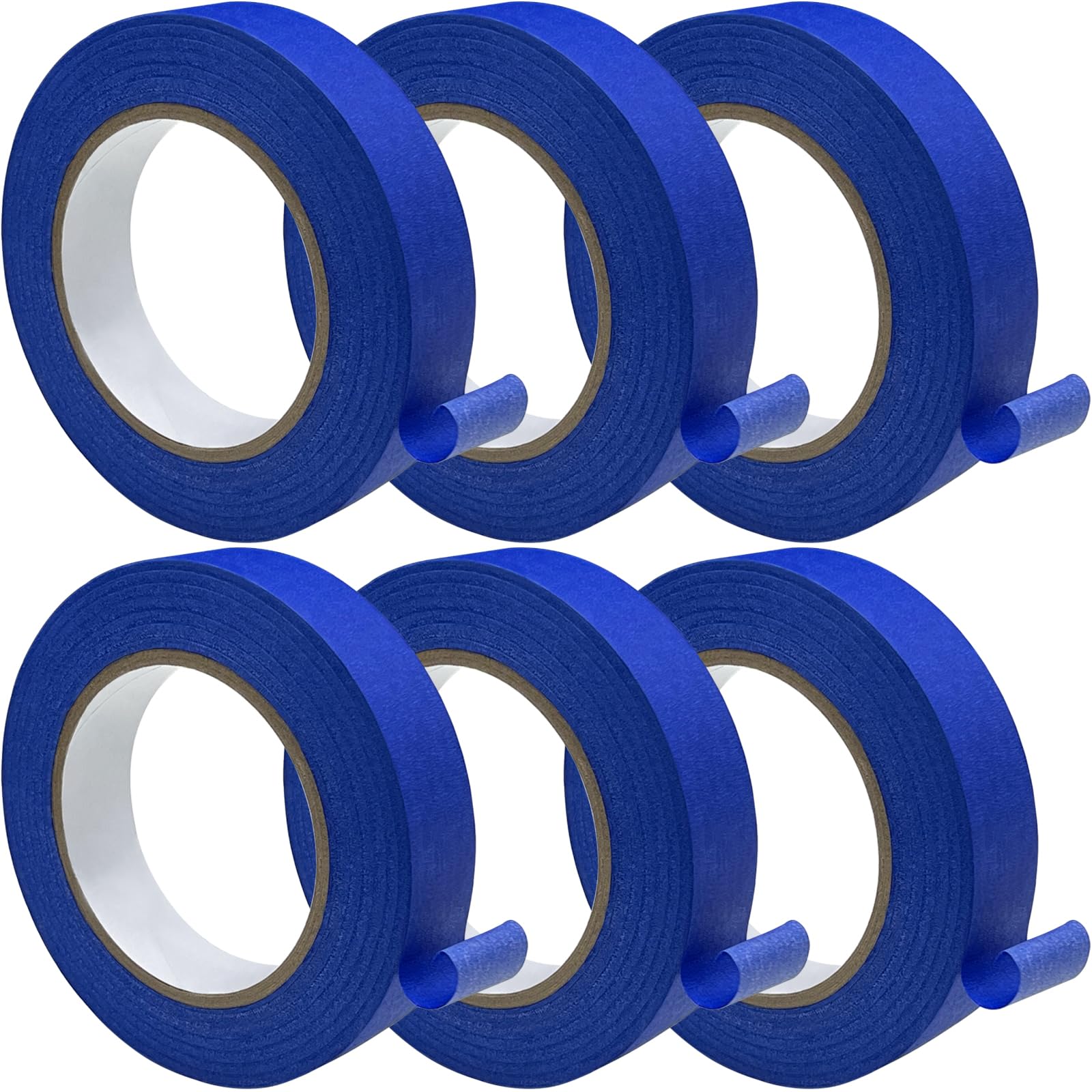 Premium Painters Tape 6 Rolls, 0.94inch x 60.1yds, General Purpose Blue Masking Tape, Multi-Surface Painter's Tape for Wall Painting, DIY Crafts Arts, Labeling, Building, Removes Easily, No Residue