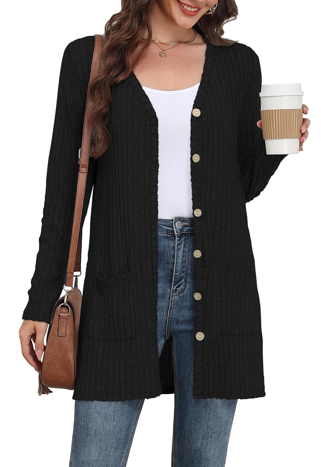 Yincro Womens Long Sleeve Lightweight Cardigan Sweaters Fall 2025 Open Front Casual Cardigans with Pockets