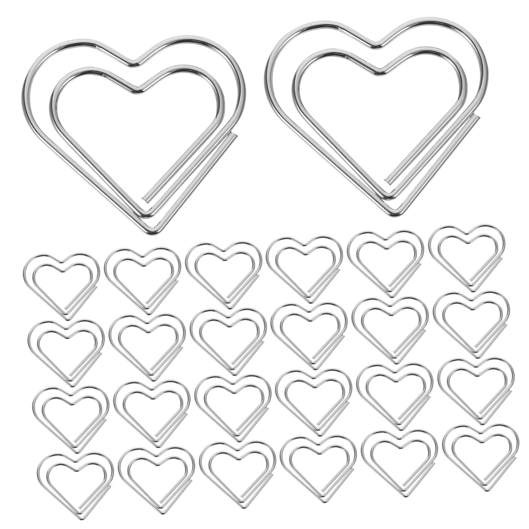 Uonlytech 5 Set Graffetta Ufficio Cuori Piccole Clip Di Carta Cuore A Forma Di Graffette Novità Graffette Decorative Graffette Di Metallo Argento 100 Pezzi * 5