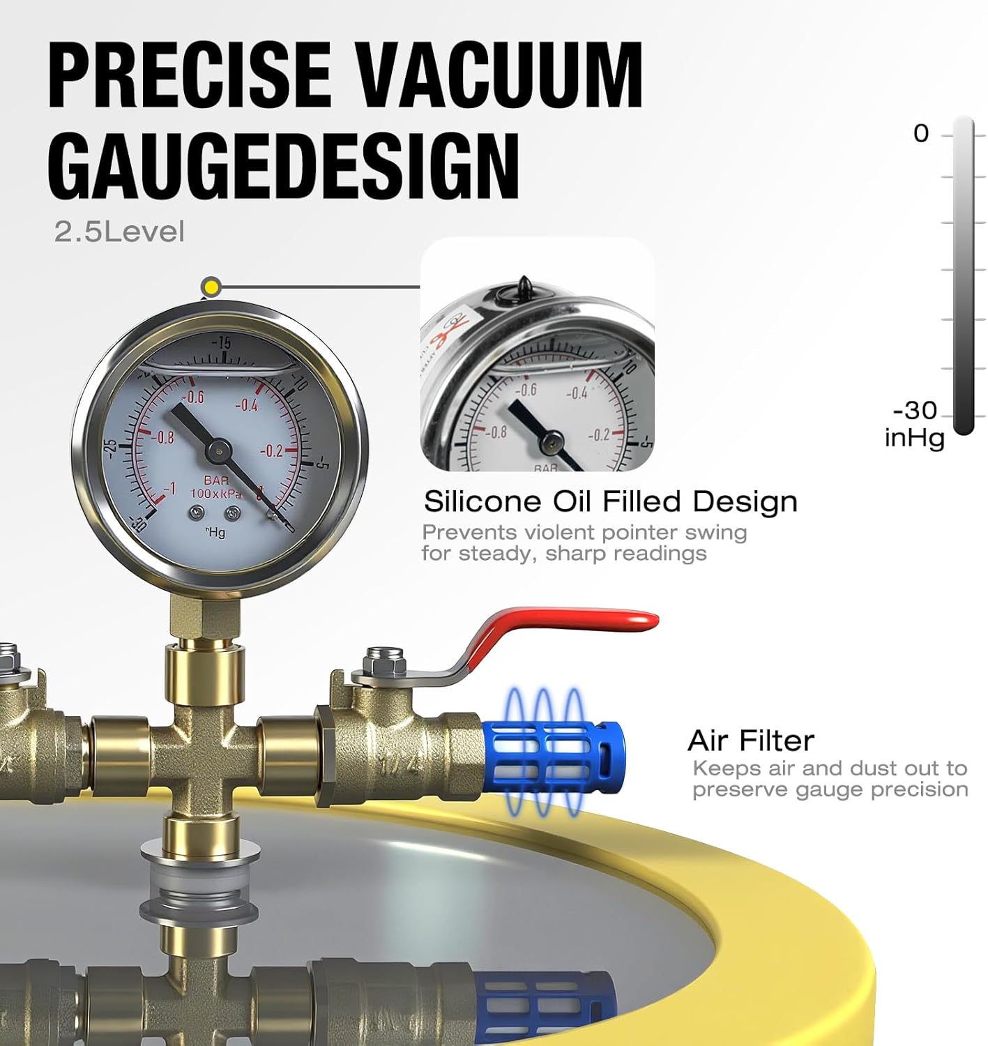 3 Gallon Vacuum Chamber with Tempered Glass Lid, Vacuum Degassing Stainless Steel Chamber for Stabilizing Wood, Silicone, Resin and Plaster Degassing
