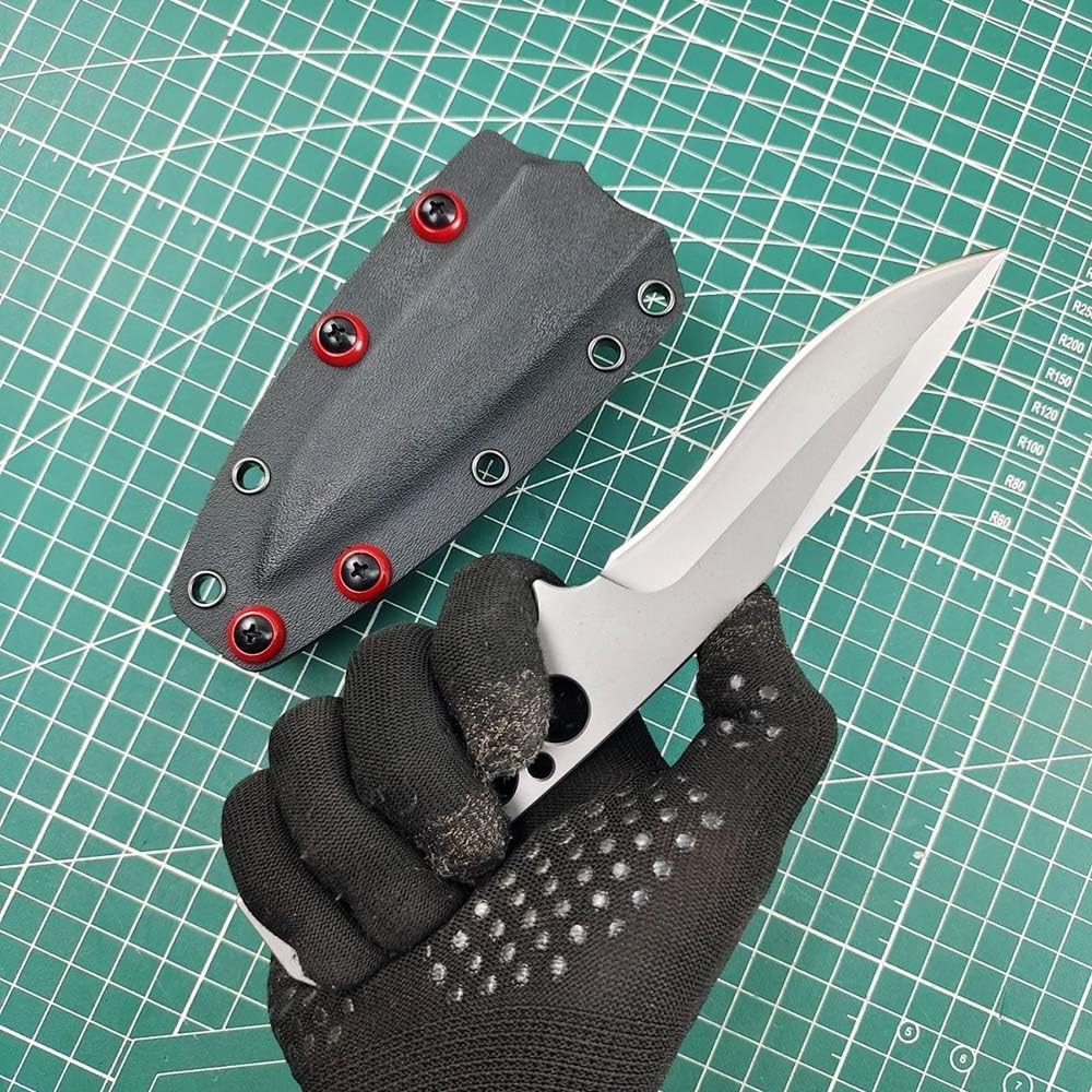 Festes Gegen Full Tang messer Edc Outdoor Jagdmesser Feststehende klinge tanto, gegen Einhandmesser, Gerade scharfe edelstahl messer DC53, survival neck knife, Gürtelmesser mit Kydex scheide, 21 cm