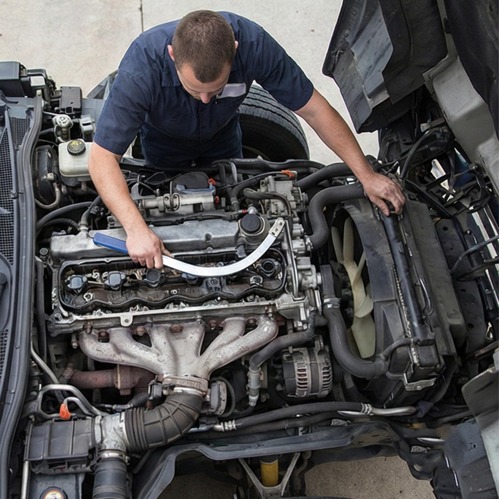ordinarYone Strumento flessibile per la rimozione della puleggia del tendicinghia del motore dell'automobile per tecnici esperti e manutenzione degli utenti fai da te