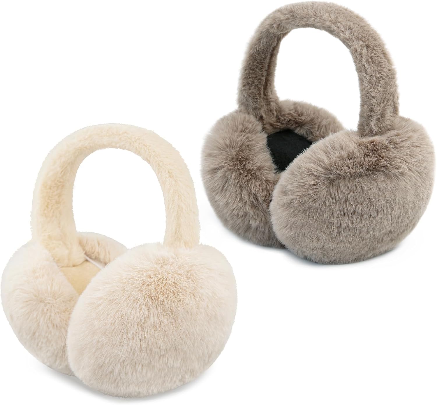 Foldable Ear Muffs for Women Cold Weather Fluffy Earmuffs Winter Warm Headband Cute Slouchy Ear Warmers