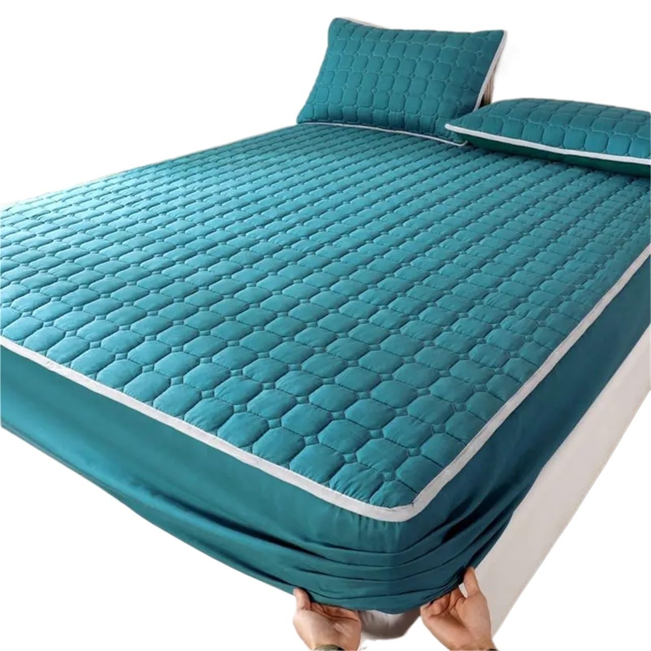Protector de colchón Impermeable y Grueso, for el hogar, cubrecama, Funda Ajustada, sin Almohada para ColchóN(Color B,180x200x30cm)